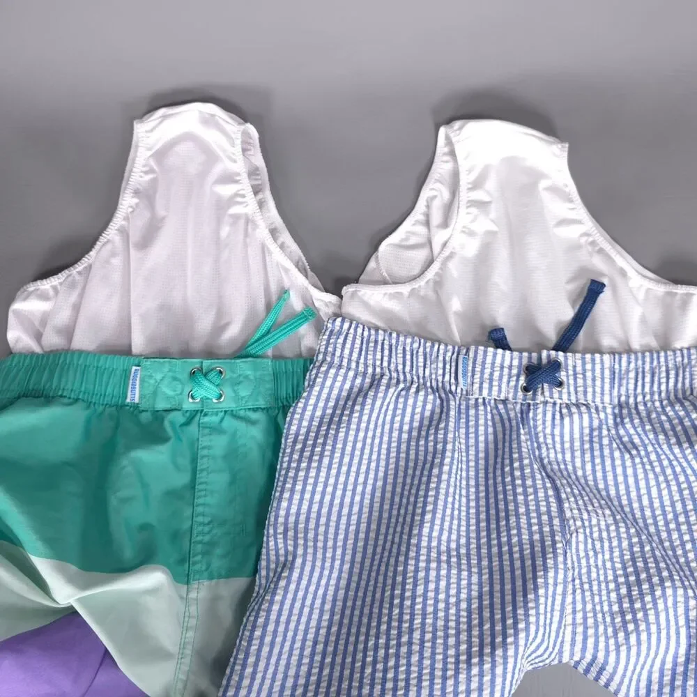 RUGGEDBUTTS Boys Swim Trunks 10 Lot 2 Quick Dry‎ Colorblock Stripe Beach Shorts